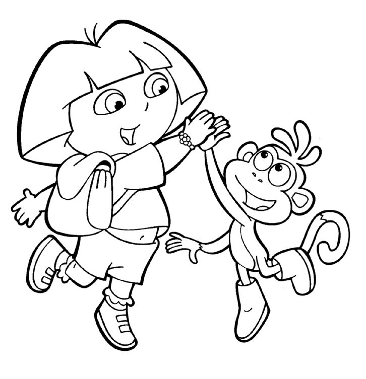 Drawing Dora the Explorer #29921 (Cartoons) – Printable coloring pages
