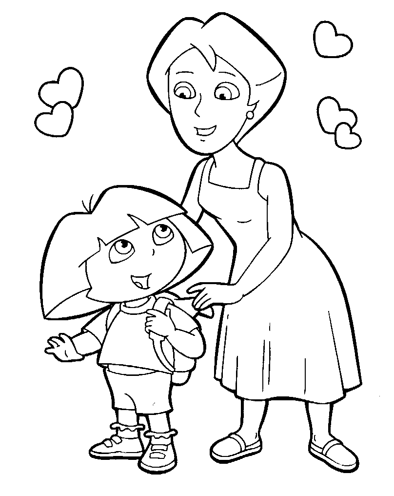 Coloring page: Dora the Explorer (Cartoons) #29965 - Free Printable Coloring Pages
