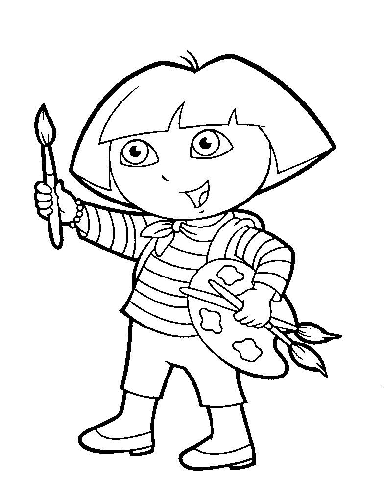 paint brush colouring pages