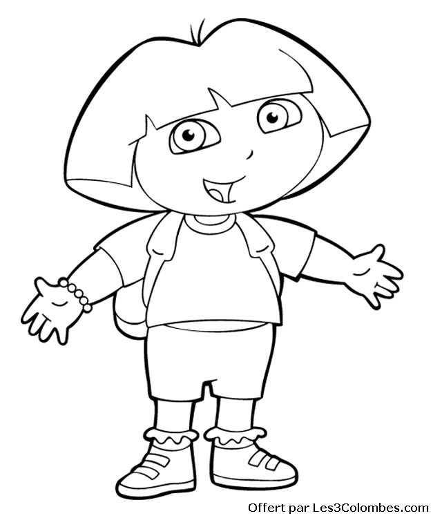 Drawing Dora the Explorer #29973 (Cartoons) – Printable coloring pages