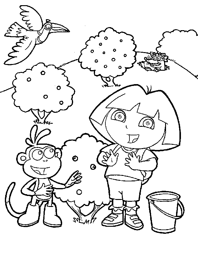 Coloring page: Dora the Explorer (Cartoons) #29981 - Free Printable Coloring Pages