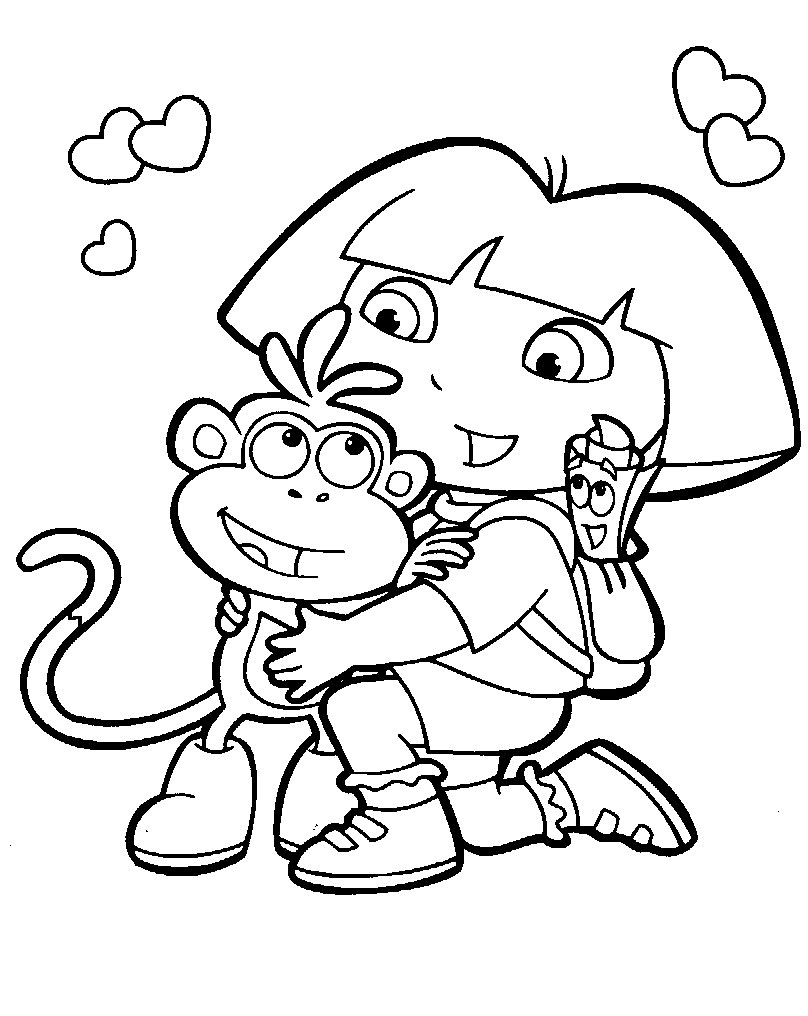 Drawing Dora the Explorer #29996 (Cartoons) – Printable coloring pages