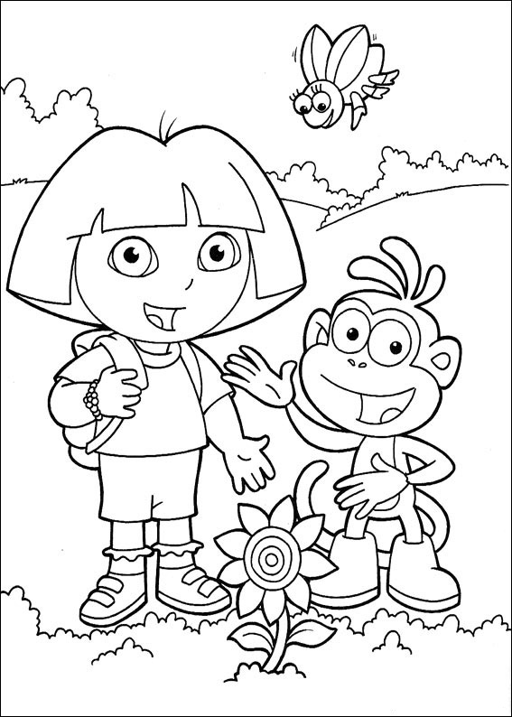 Coloring page: Dora the Explorer (Cartoons) #30064 - Free Printable Coloring Pages