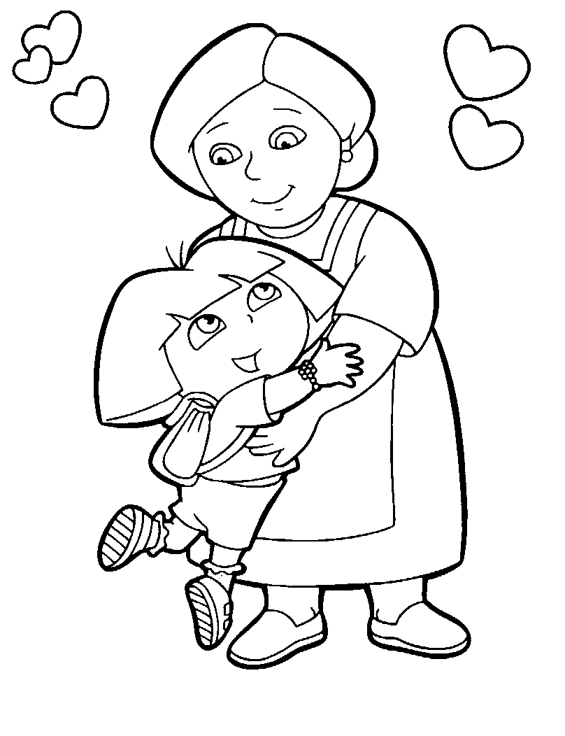 Coloring page: Dora the Explorer (Cartoons) #30091 - Free Printable Coloring Pages