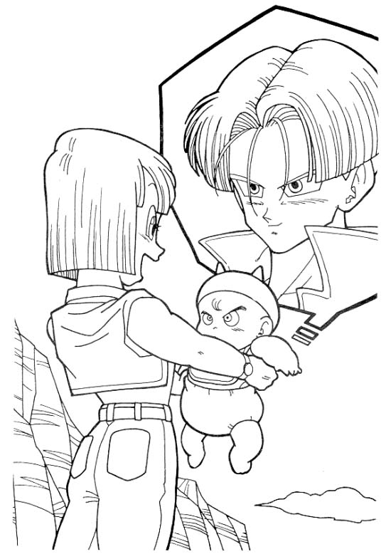 Oob Bulma Trunks Yamcha Videl and Warriors - Dragon Ball Kids Coloring Pages