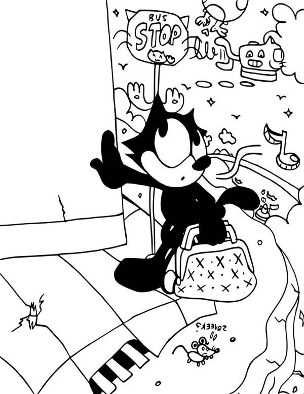 Drawing Felix the Cat #47888 (Cartoons) – Printable coloring pages