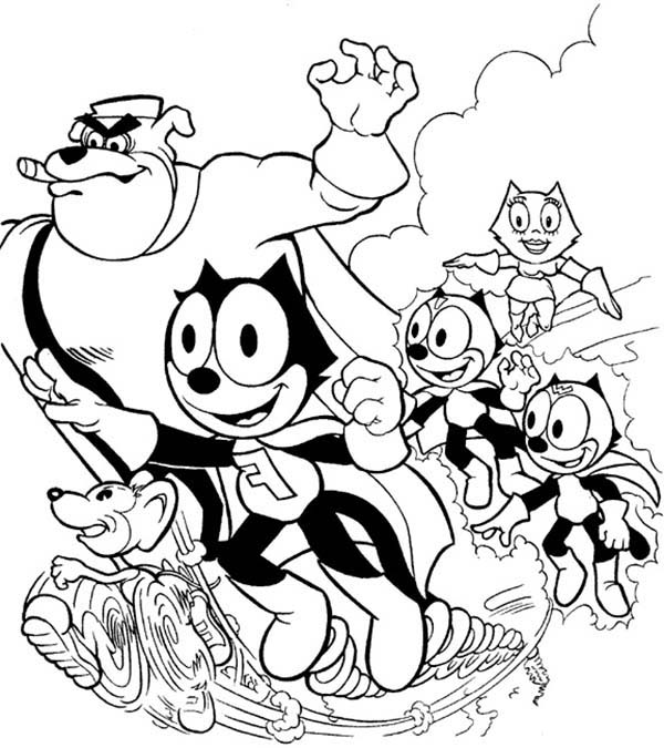 Coloring page: Felix the Cat (Cartoons) #47894 - Free Printable Coloring Pages