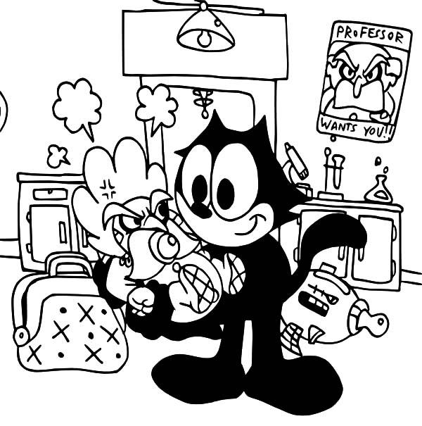 Drawing Felix the Cat #48098 (Cartoons) – Printable coloring pages
