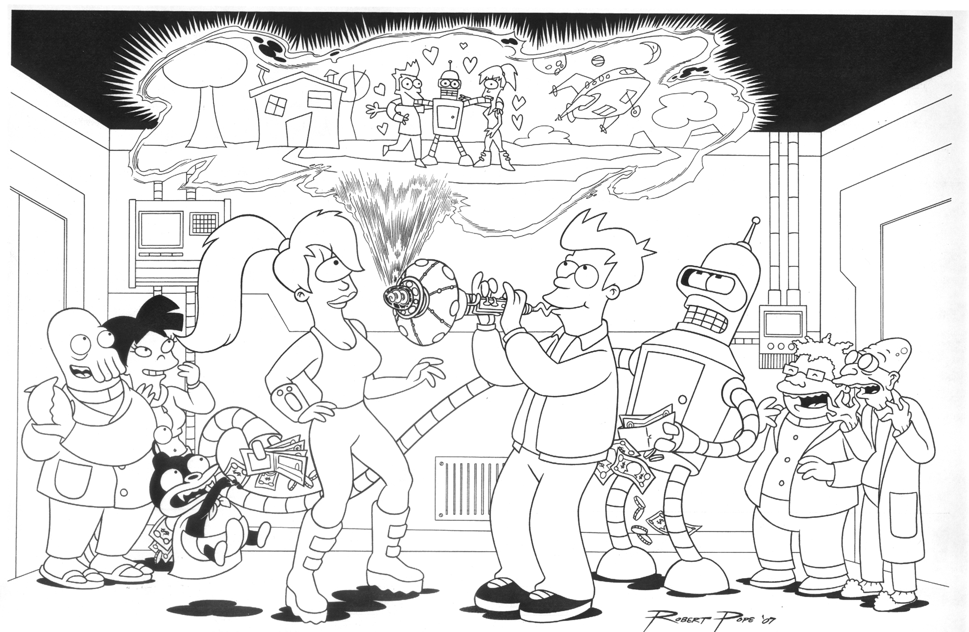 Coloring page: Futurama (Cartoons) #48364 - Free Printable Coloring Pages
