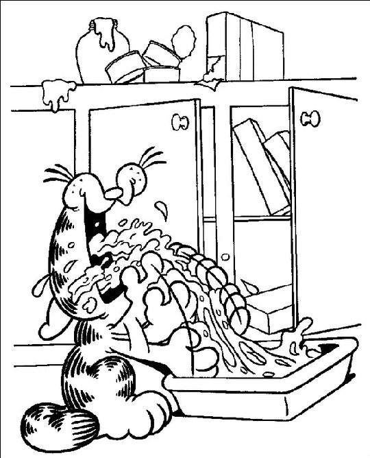 Coloring page: Garfield (Cartoons) #26183 - Free Printable Coloring Pages