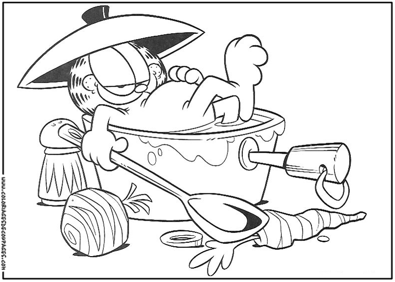 Coloring page: Garfield (Cartoons) #26190 - Free Printable Coloring Pages