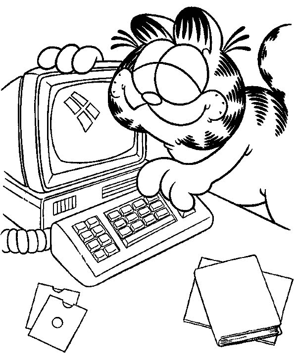 Coloring page: Garfield (Cartoons) #26194 - Free Printable Coloring Pages