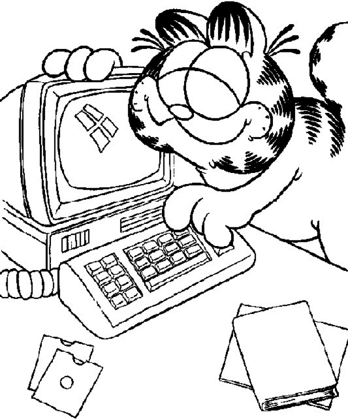 Coloring page: Garfield (Cartoons) #26210 - Free Printable Coloring Pages