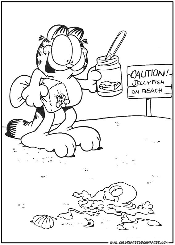Coloring page: Garfield (Cartoons) #26226 - Free Printable Coloring Pages