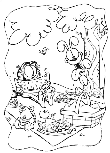 Coloring page: Garfield (Cartoons) #26240 - Free Printable Coloring Pages