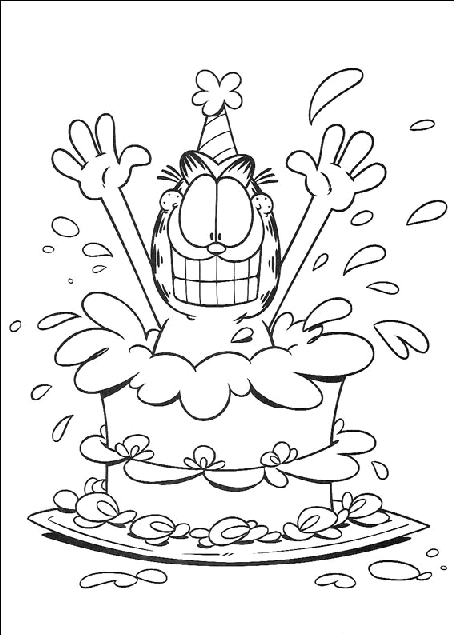 Coloring page: Garfield (Cartoons) #26292 - Free Printable Coloring Pages