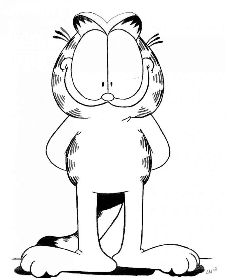 Coloring page: Garfield (Cartoons) #26296 - Free Printable Coloring Pages
