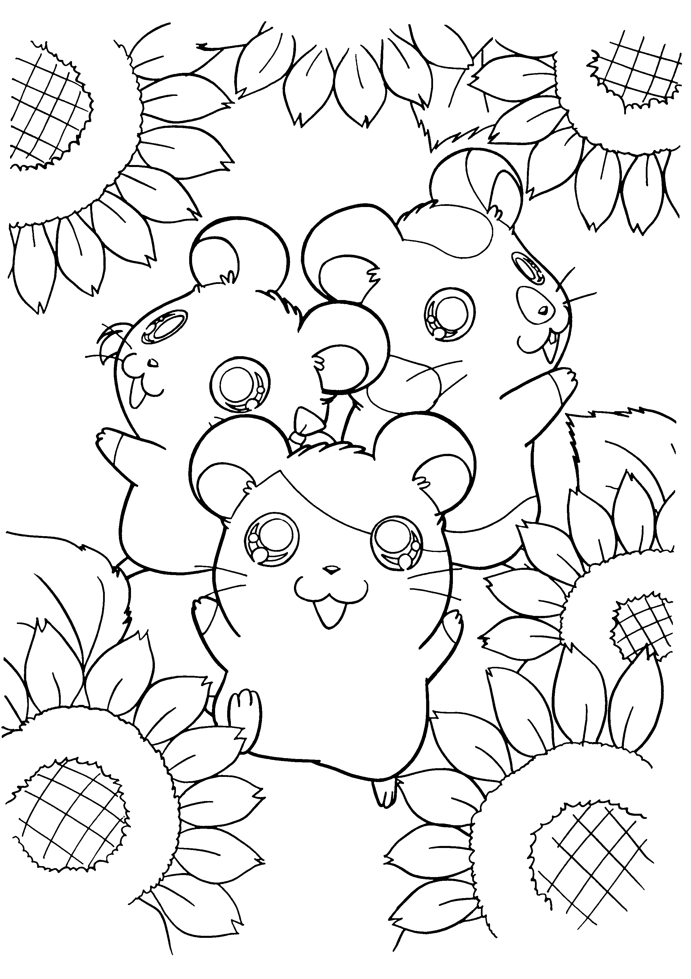 Coloring page: Hamtaro (Cartoons) #39932 - Free Printable Coloring Pages