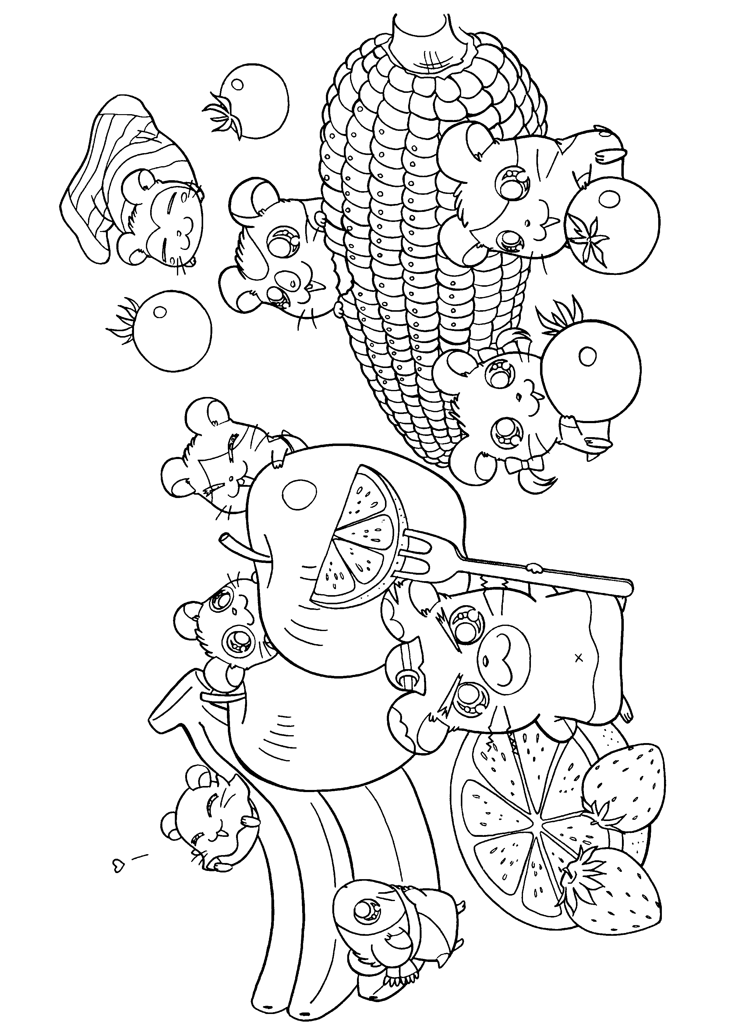 Coloring page: Hamtaro (Cartoons) #39959 - Free Printable Coloring Pages