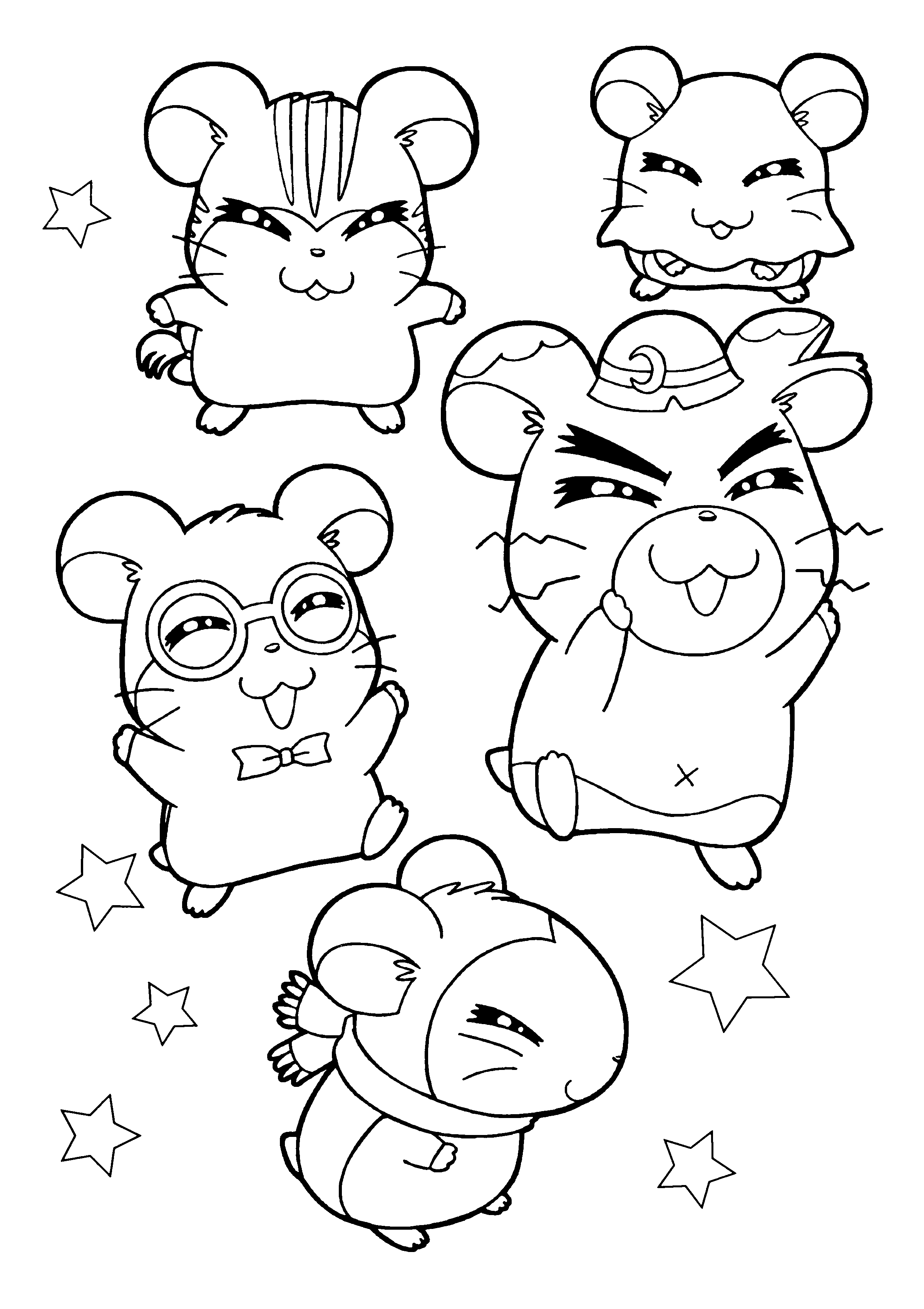 Coloring page: Hamtaro (Cartoons) #39966 - Free Printable Coloring Pages