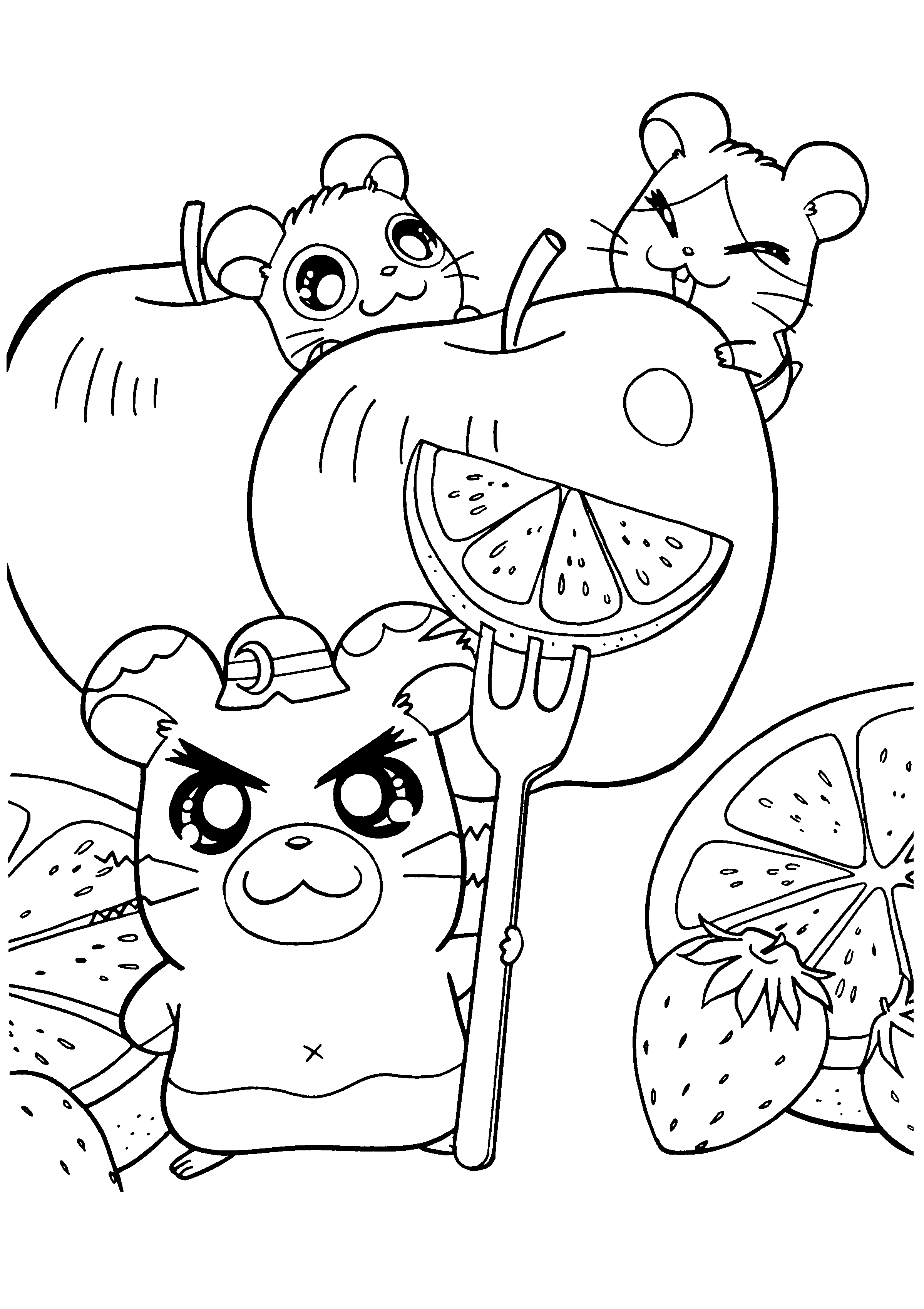 Coloring page: Hamtaro (Cartoons) #39970 - Free Printable Coloring Pages