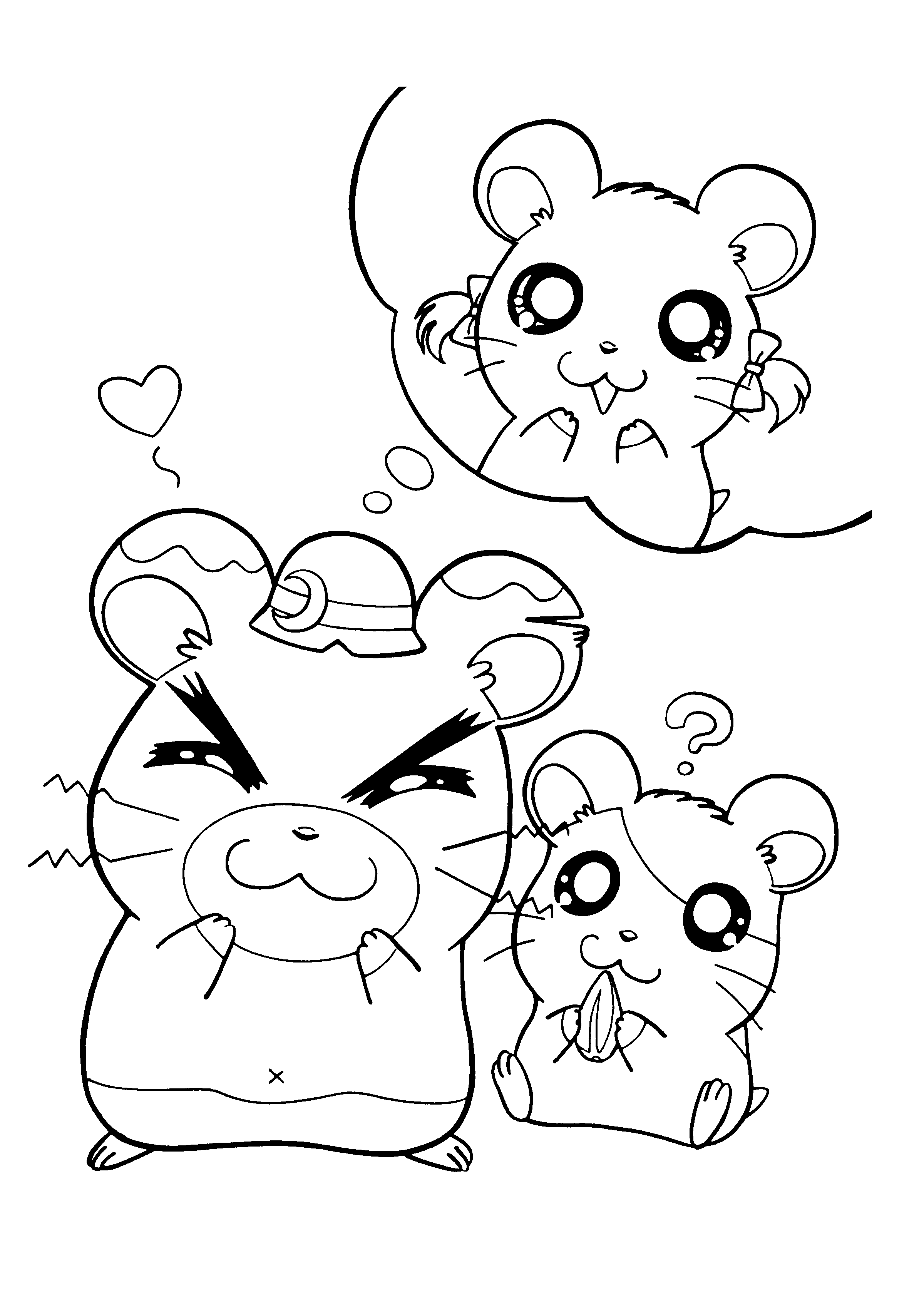 Coloring page: Hamtaro (Cartoons) #39981 - Free Printable Coloring Pages