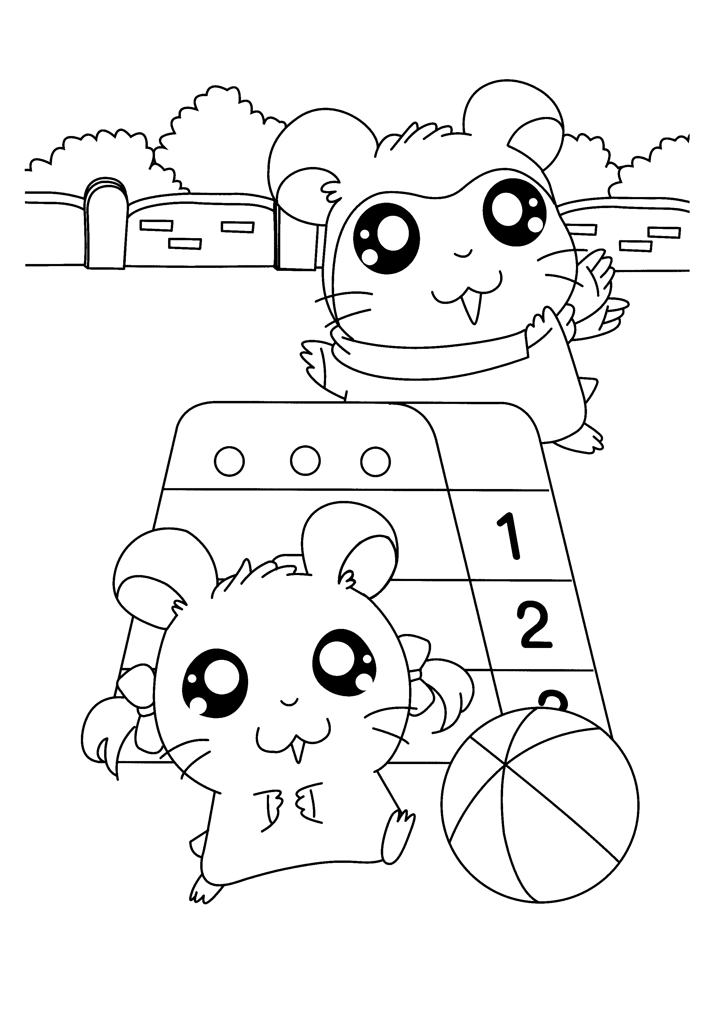 Coloring page: Hamtaro (Cartoons) #39995 - Free Printable Coloring Pages