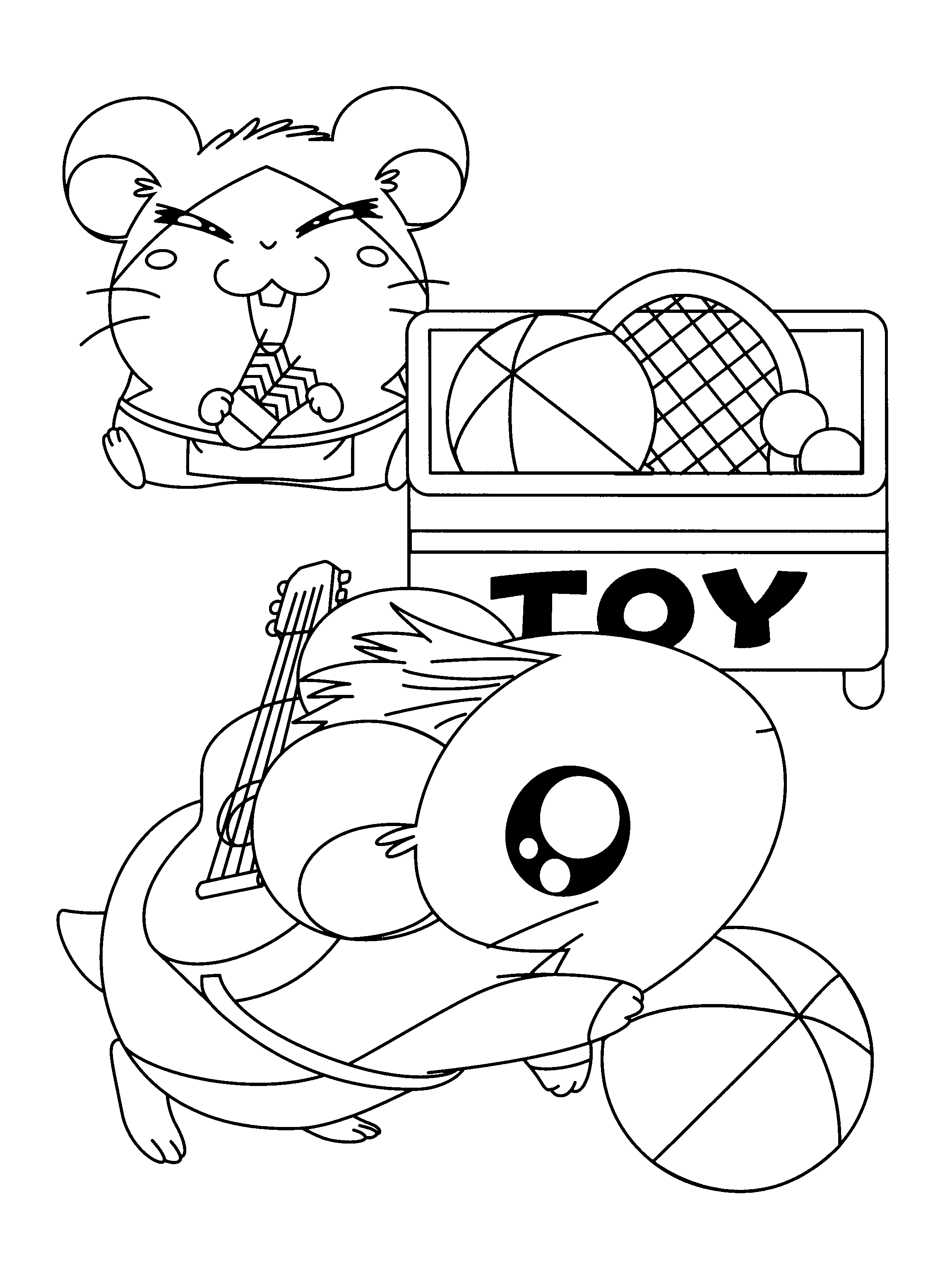 Coloring page: Hamtaro (Cartoons) #40010 - Free Printable Coloring Pages