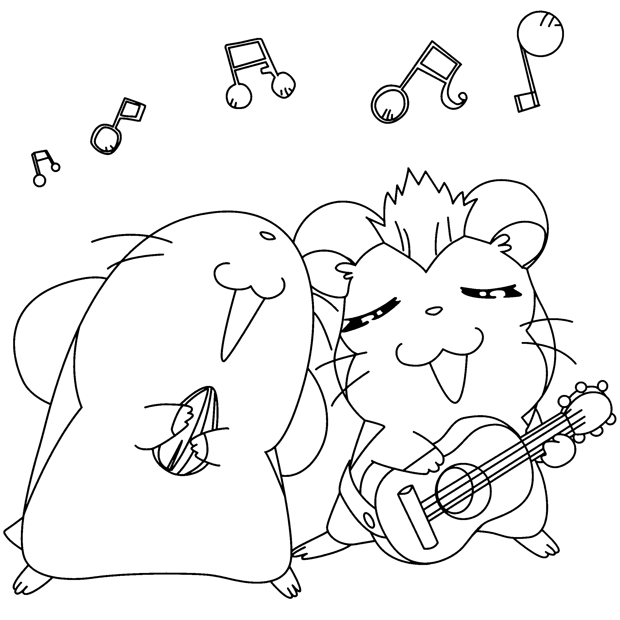 Coloring page: Hamtaro (Cartoons) #40028 - Free Printable Coloring Pages