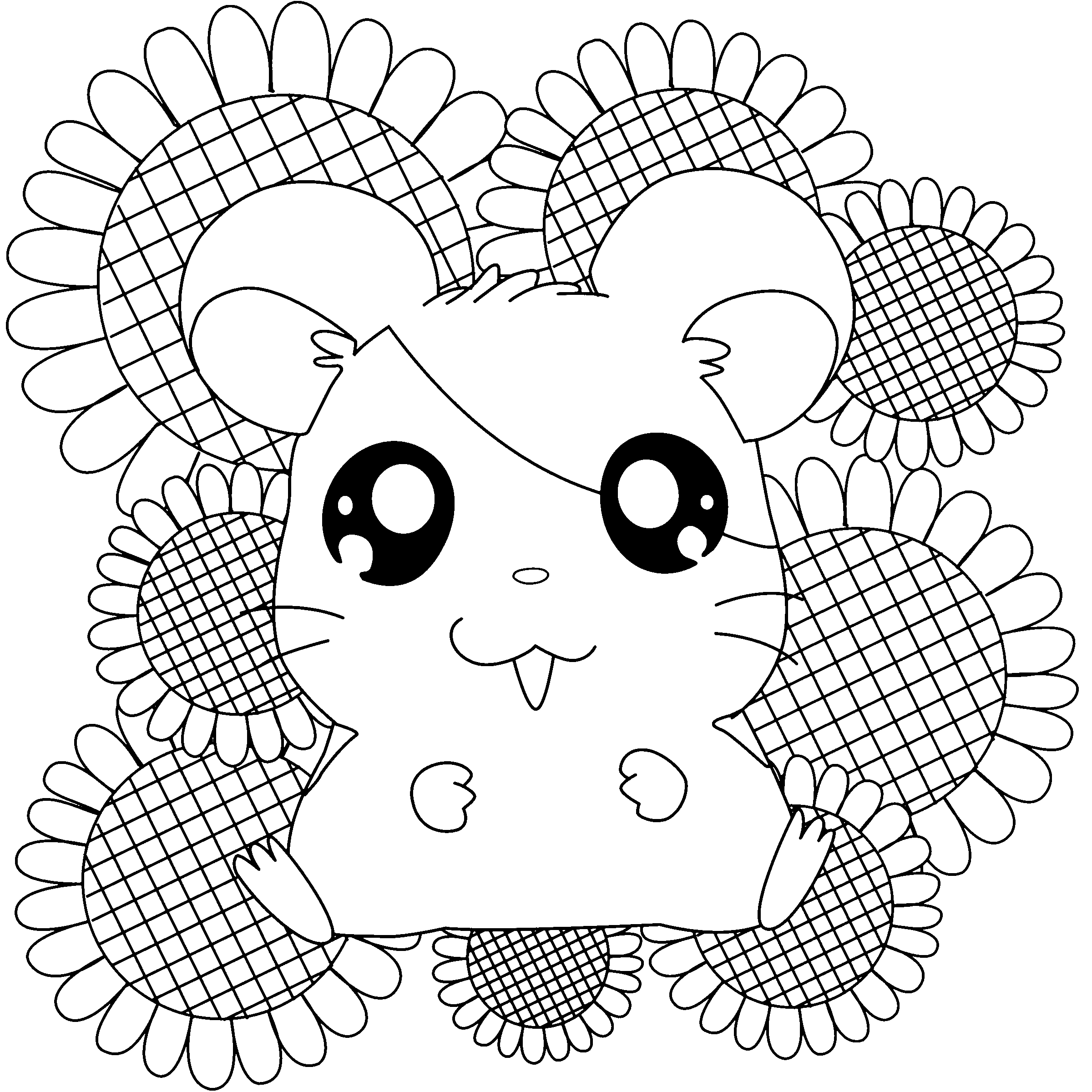 Coloring page: Hamtaro (Cartoons) #40044 - Free Printable Coloring Pages