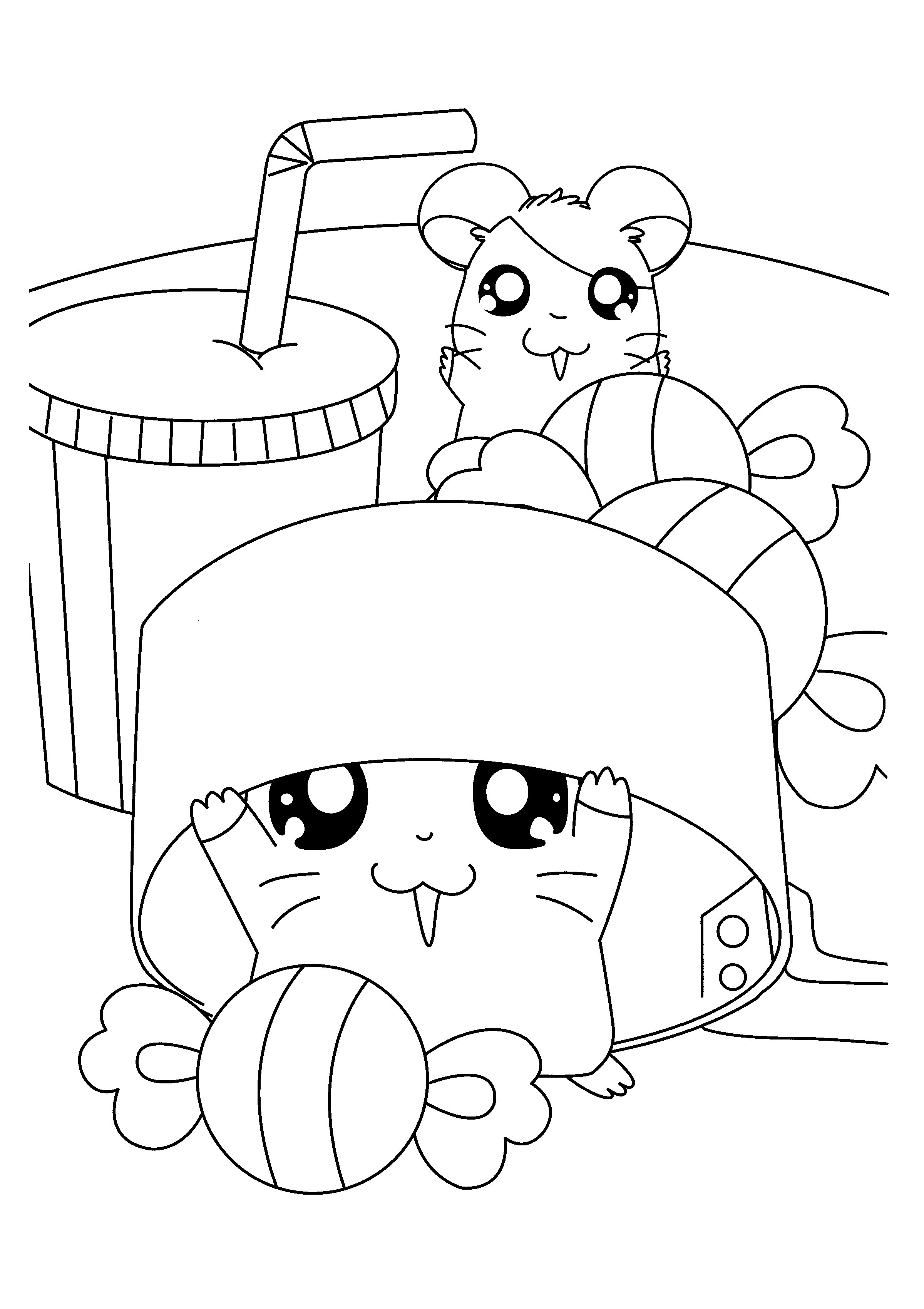 Coloring page: Hamtaro (Cartoons) #40060 - Free Printable Coloring Pages