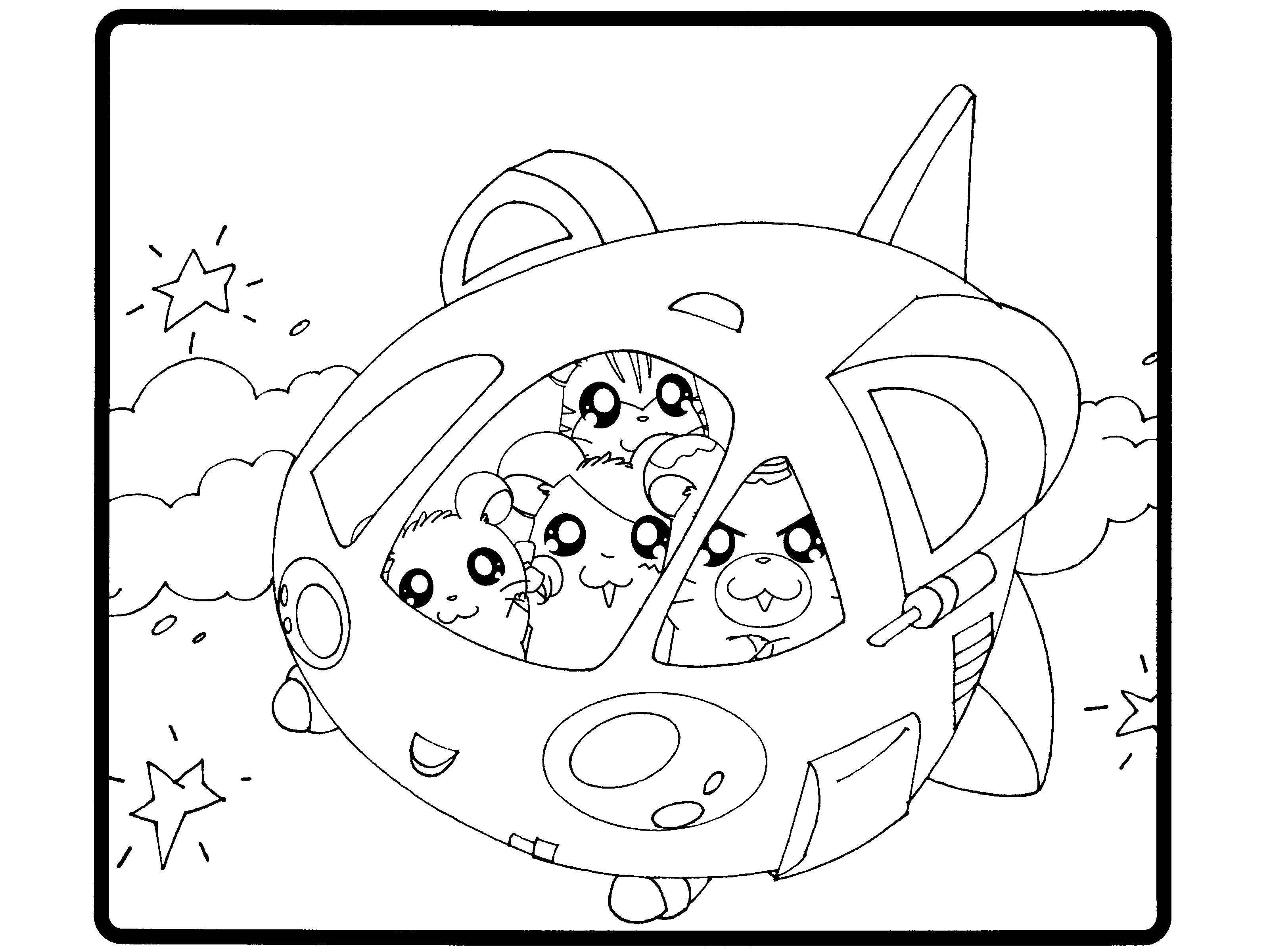 Coloring page: Hamtaro (Cartoons) #40067 - Free Printable Coloring Pages