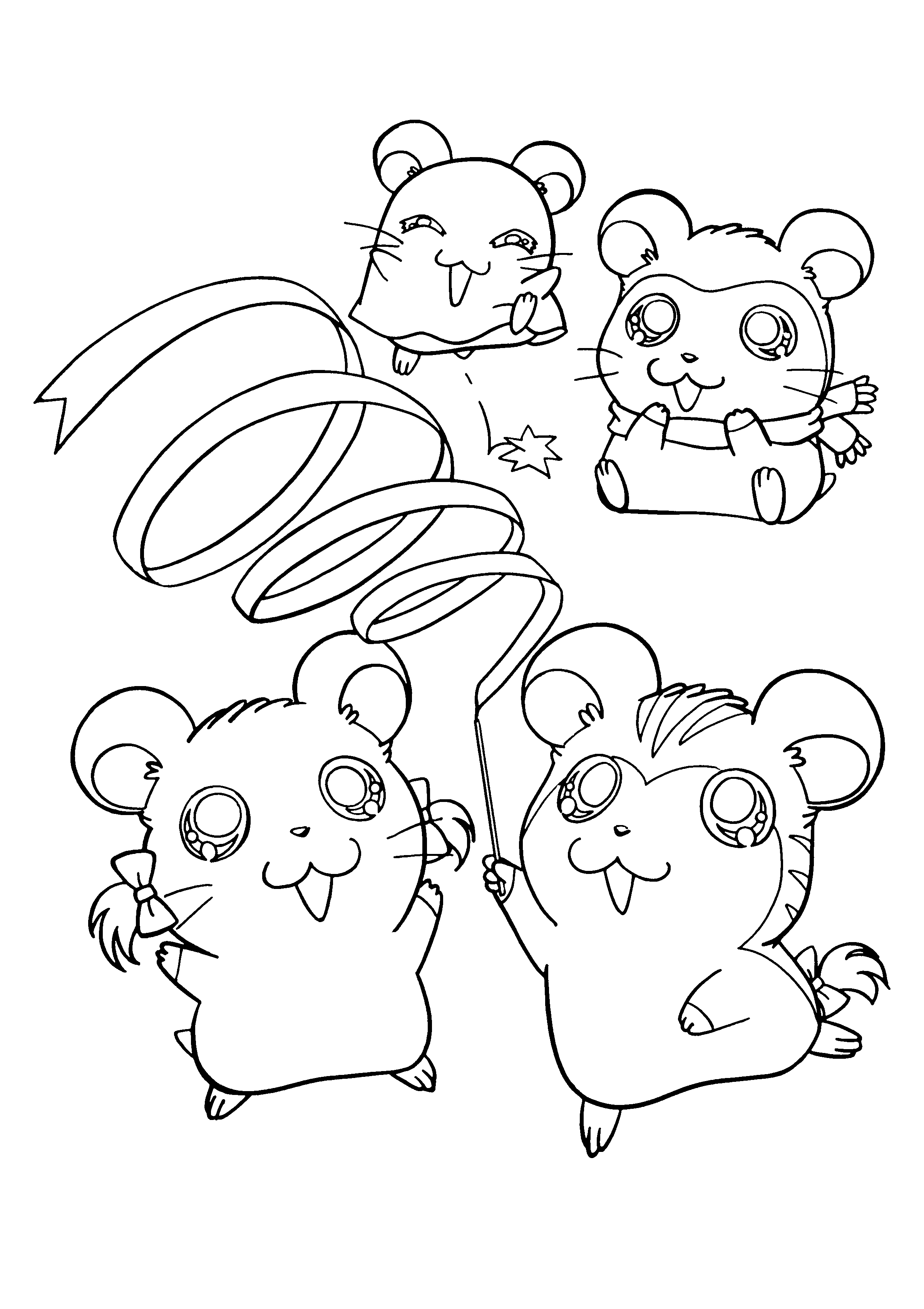 Coloring page: Hamtaro (Cartoons) #40069 - Free Printable Coloring Pages