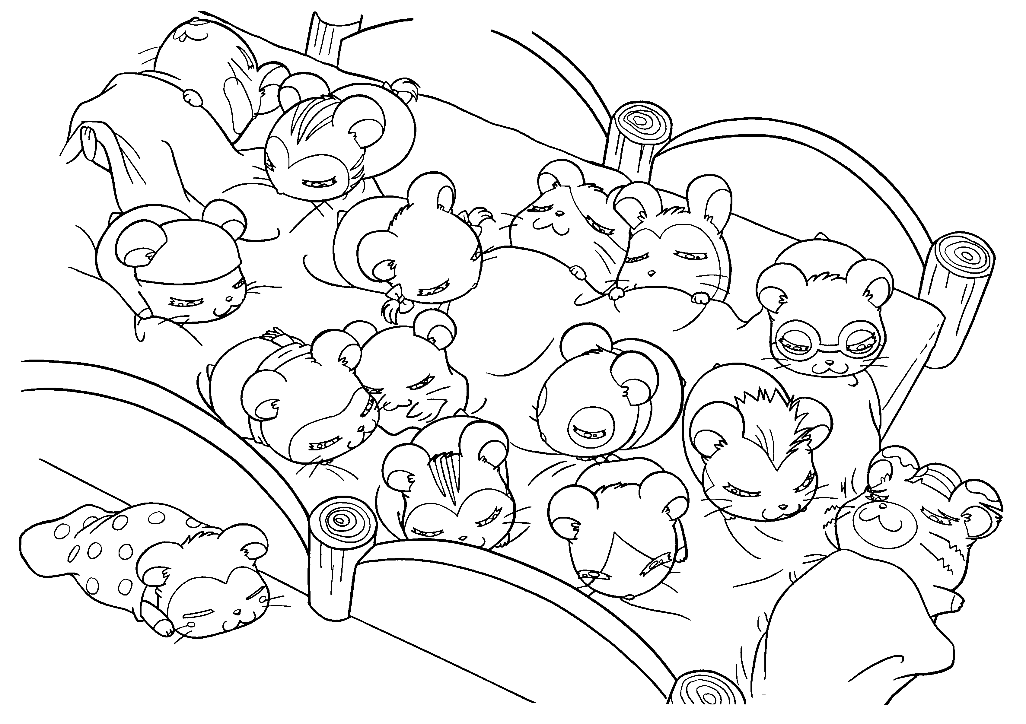 Coloring page: Hamtaro (Cartoons) #40070 - Free Printable Coloring Pages