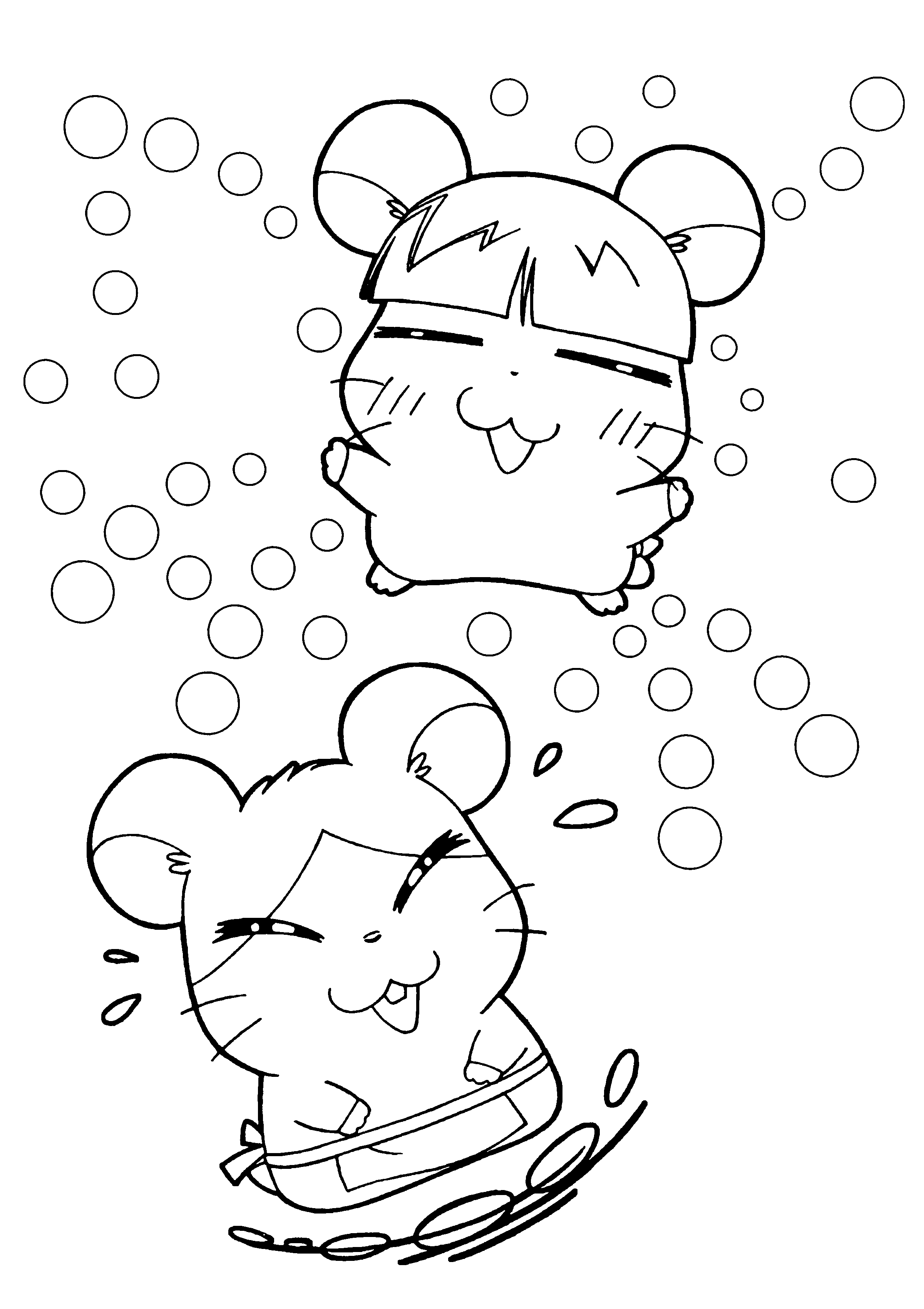 Coloring page: Hamtaro (Cartoons) #40076 - Free Printable Coloring Pages