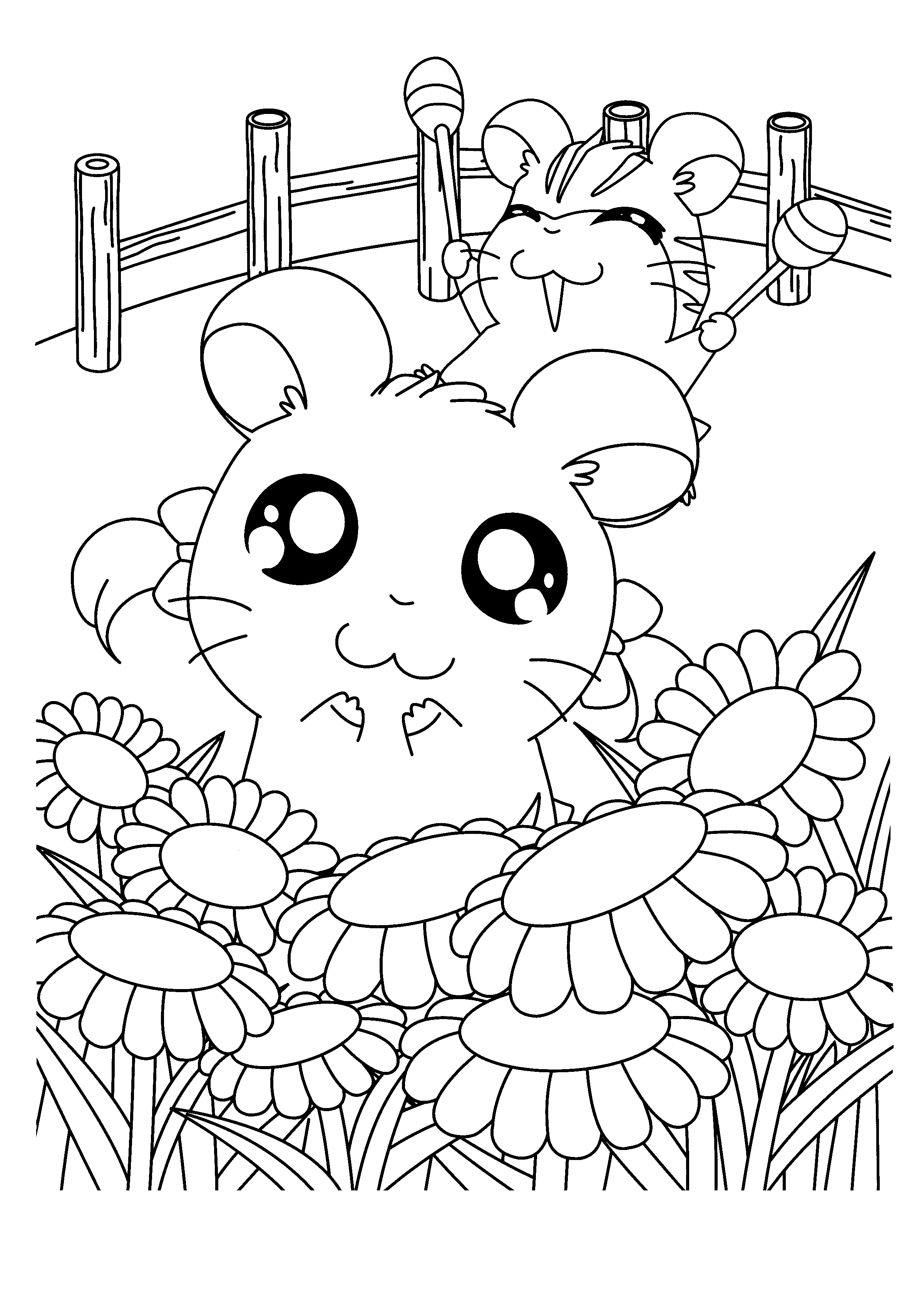 Coloring page: Hamtaro (Cartoons) #40077 - Free Printable Coloring Pages