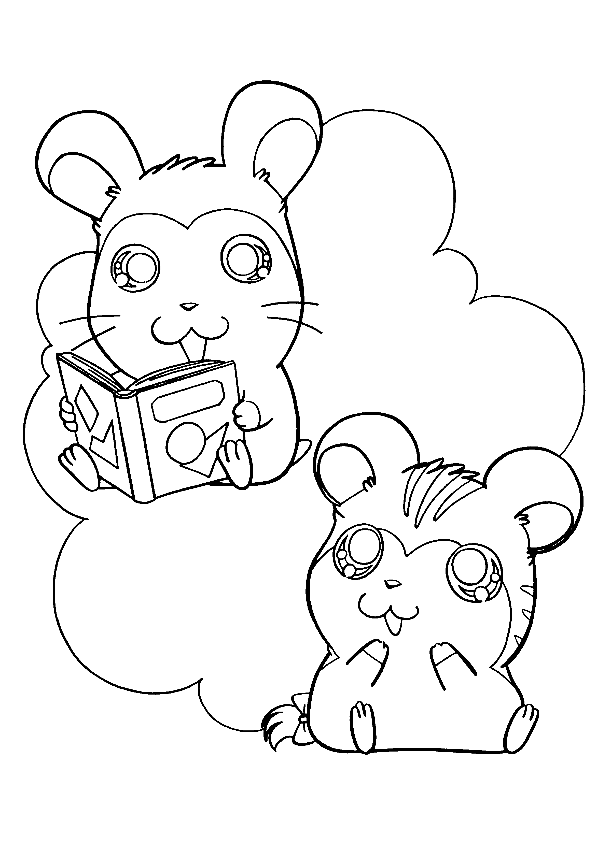Coloring page: Hamtaro (Cartoons) #40080 - Free Printable Coloring Pages