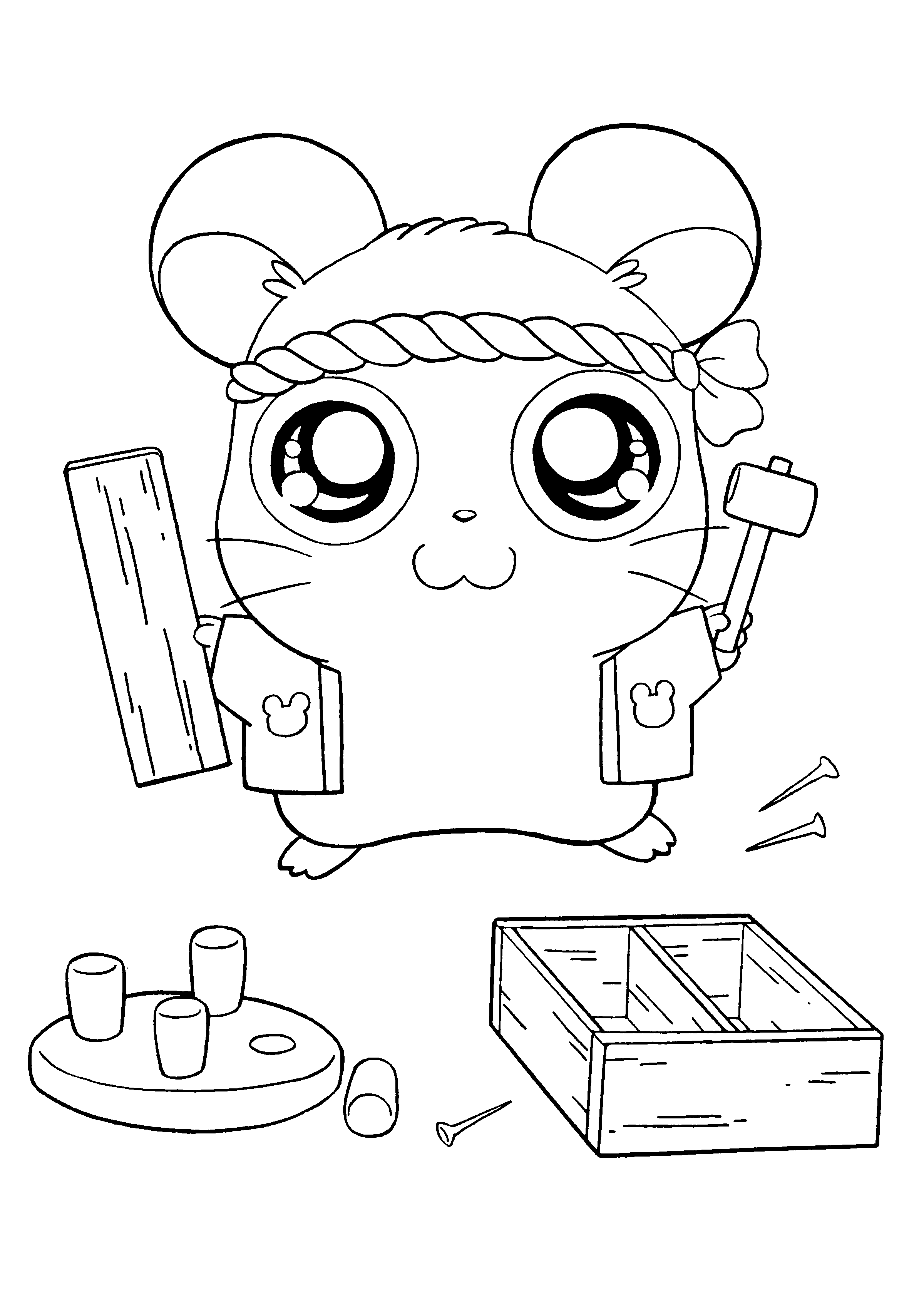 Coloring page: Hamtaro (Cartoons) #40086 - Free Printable Coloring Pages