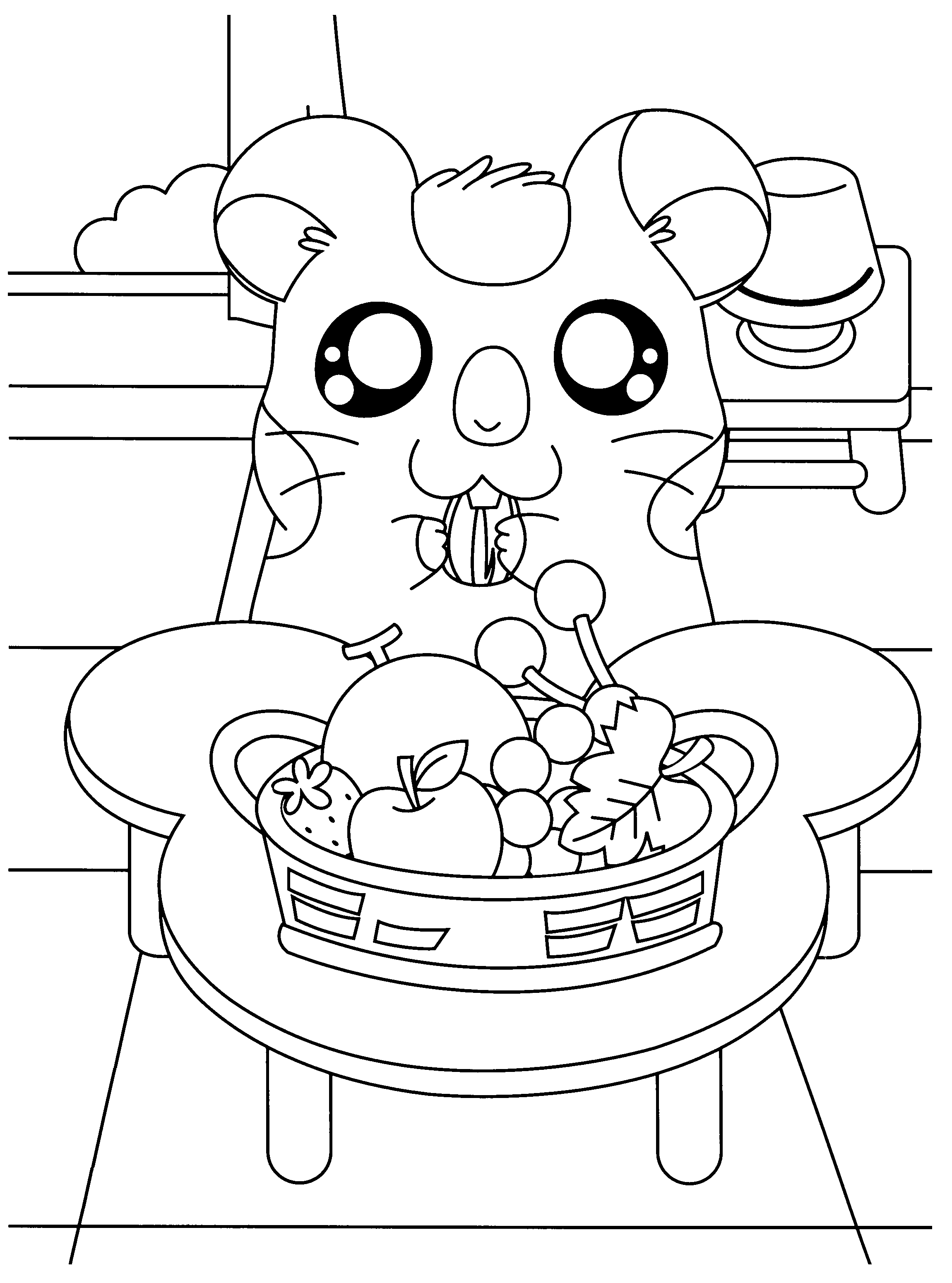 Coloring page: Hamtaro (Cartoons) #40091 - Free Printable Coloring Pages