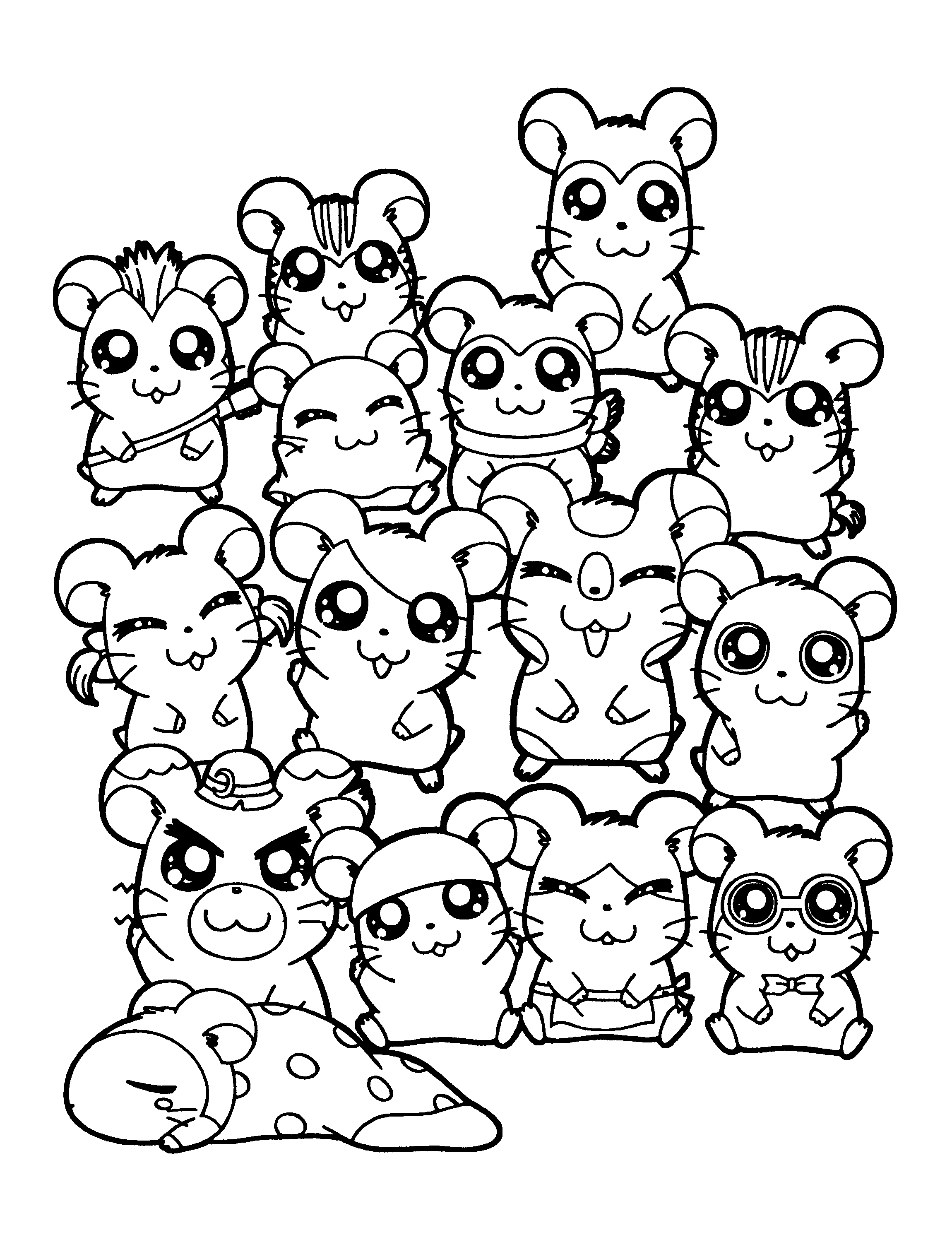 Coloring page: Hamtaro (Cartoons) #40092 - Free Printable Coloring Pages