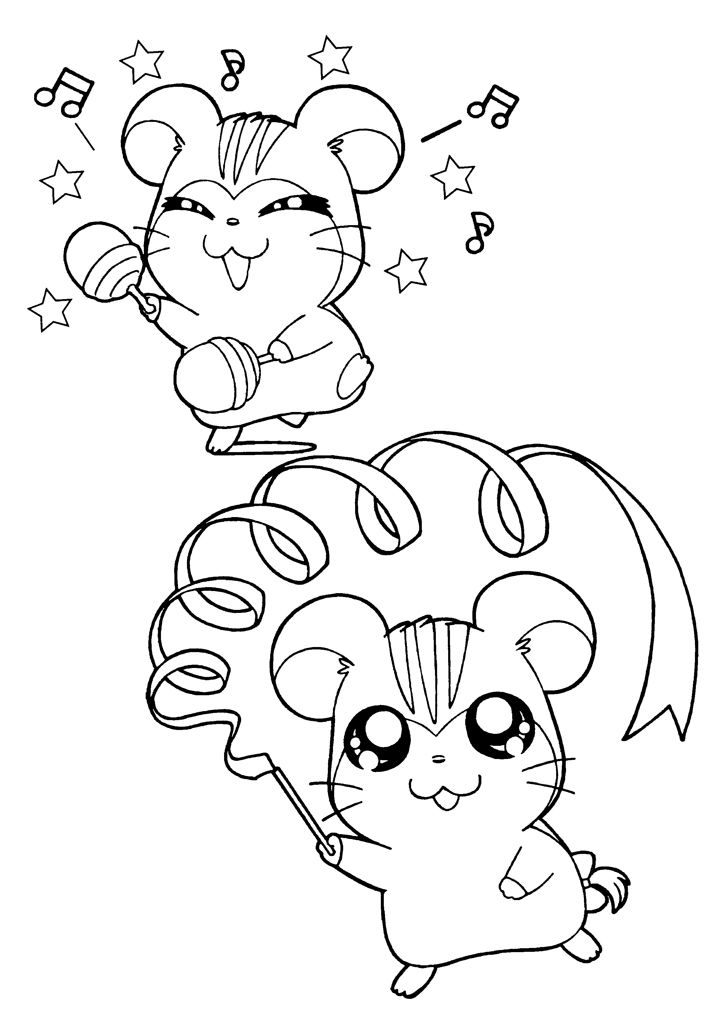Coloring page: Hamtaro (Cartoons) #40095 - Free Printable Coloring Pages