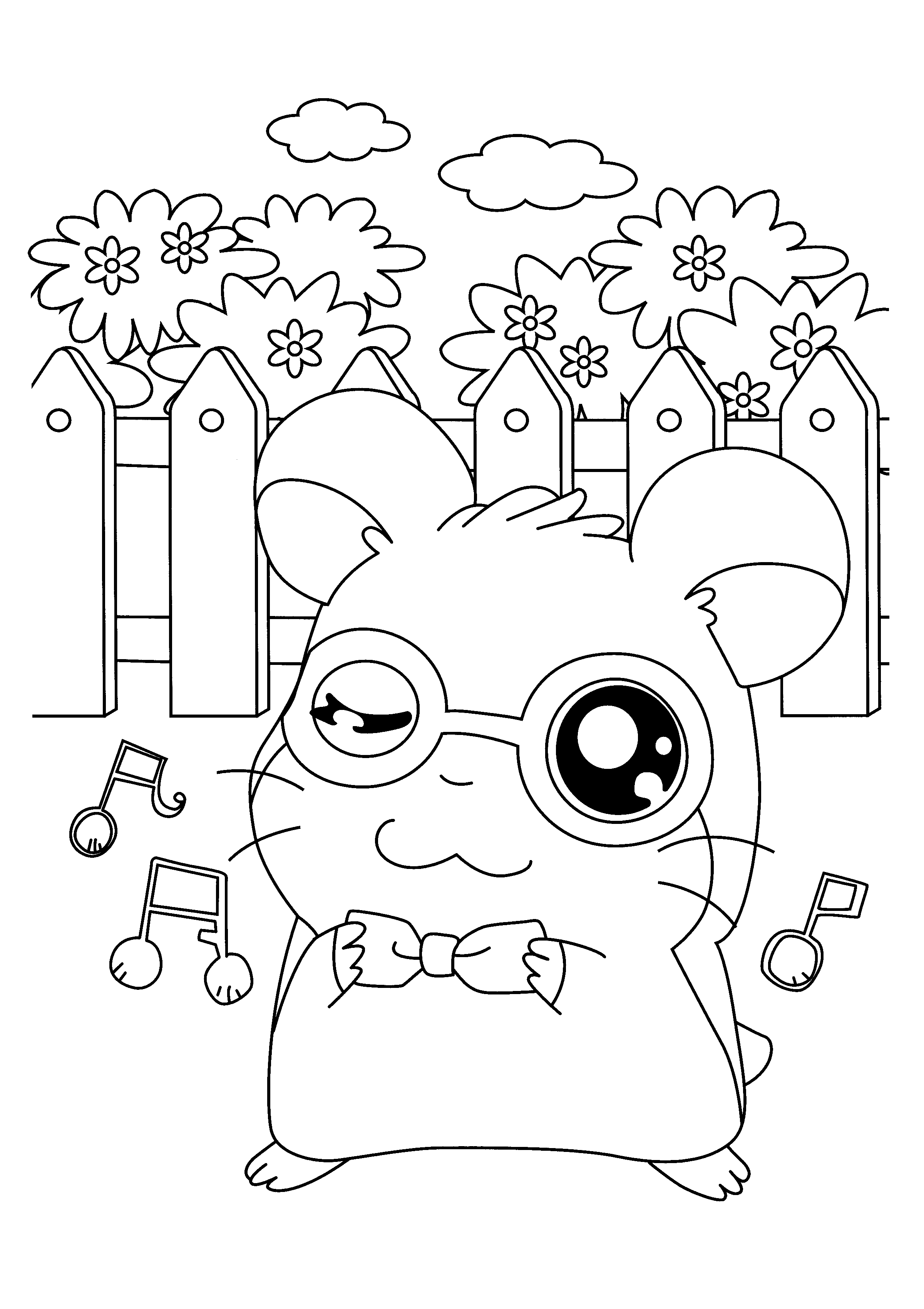 Coloring page: Hamtaro (Cartoons) #40097 - Free Printable Coloring Pages