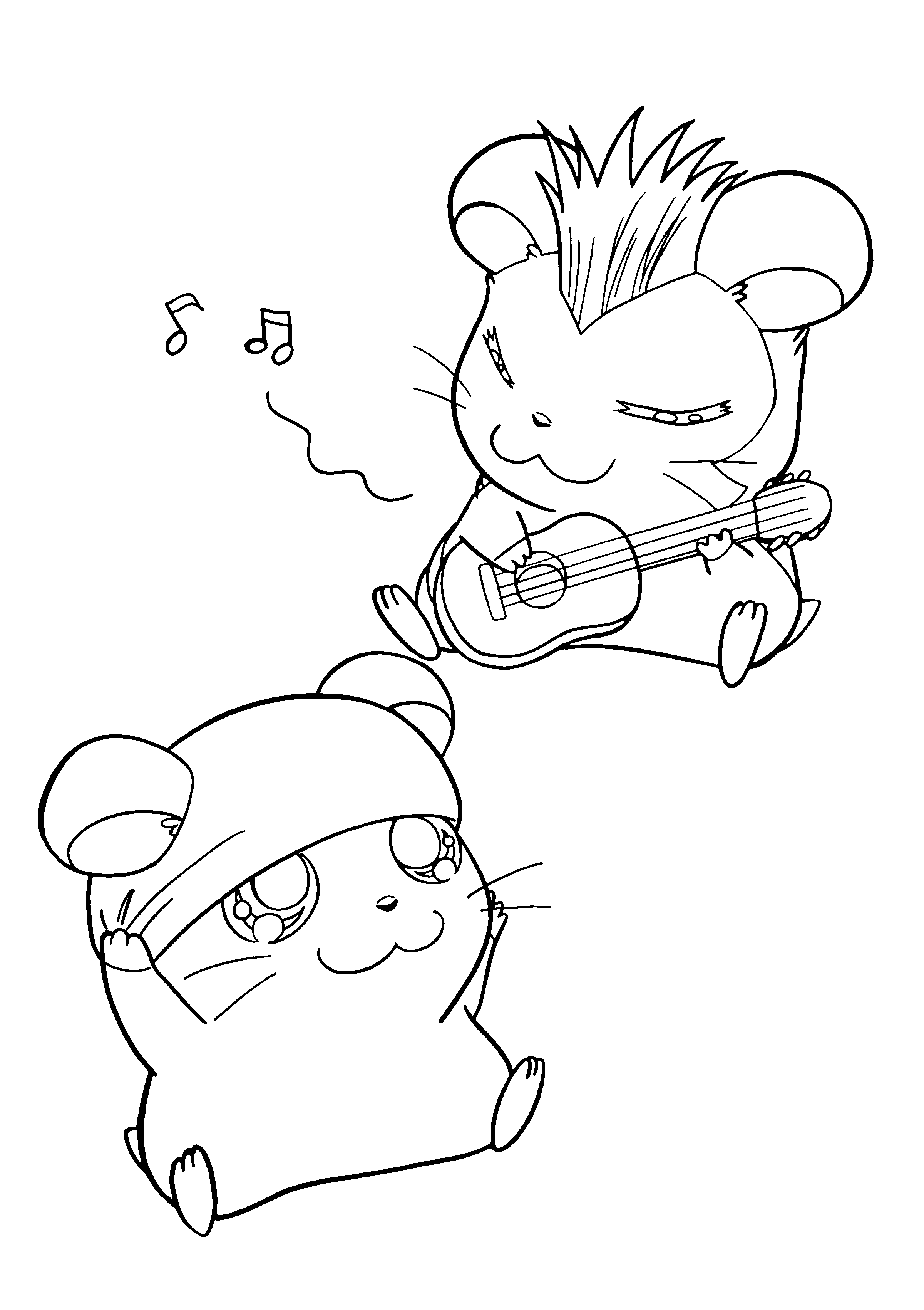 Coloring page: Hamtaro (Cartoons) #40104 - Free Printable Coloring Pages