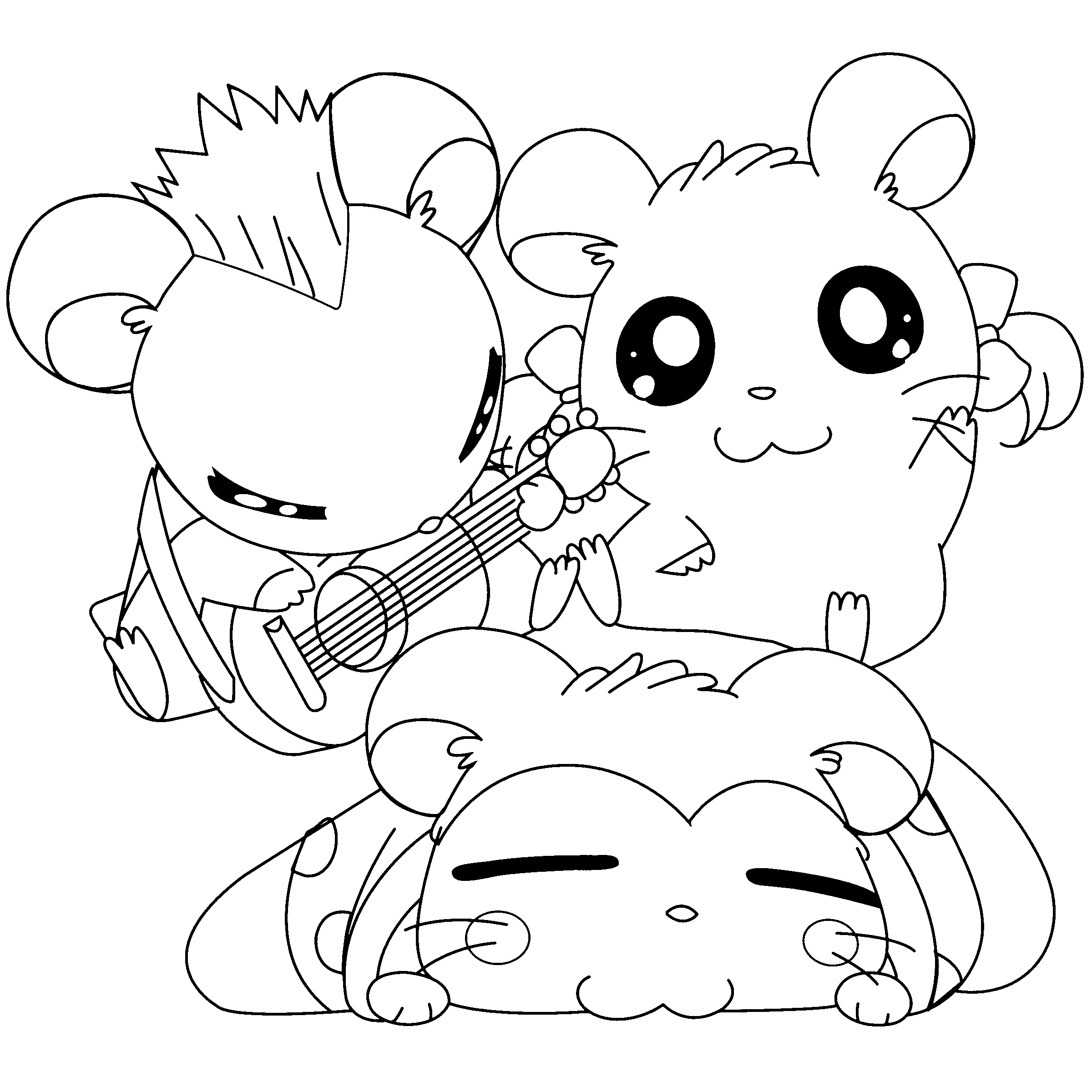 Coloring page: Hamtaro (Cartoons) #40118 - Free Printable Coloring Pages