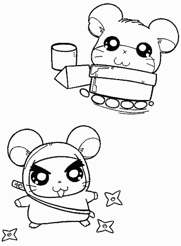 Coloring page: Hamtaro (Cartoons) #40129 - Free Printable Coloring Pages