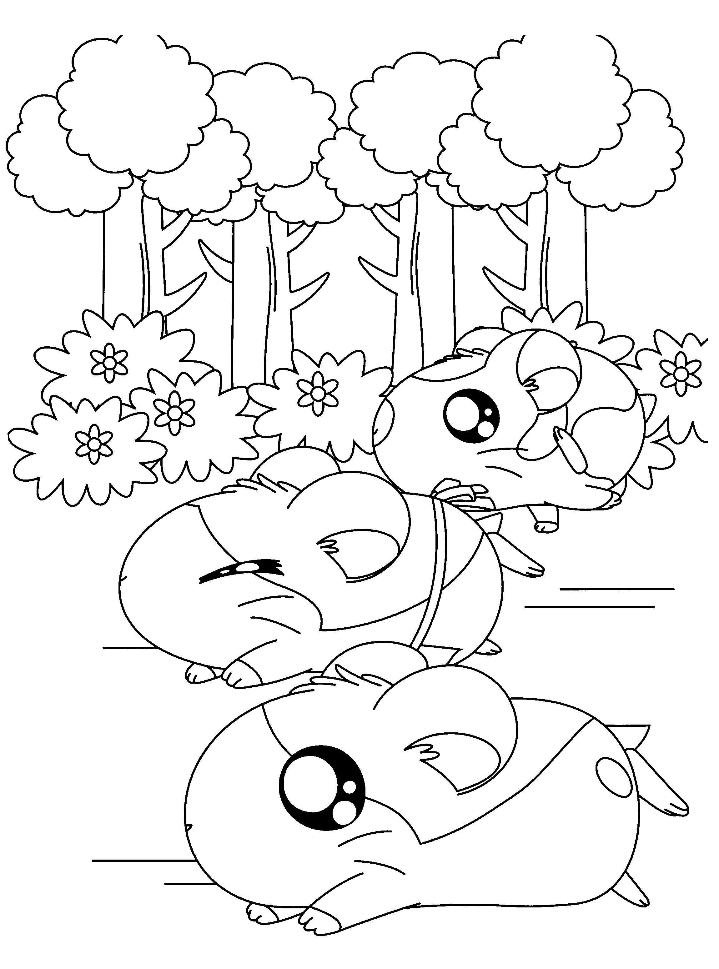 Coloring page: Hamtaro (Cartoons) #40141 - Free Printable Coloring Pages