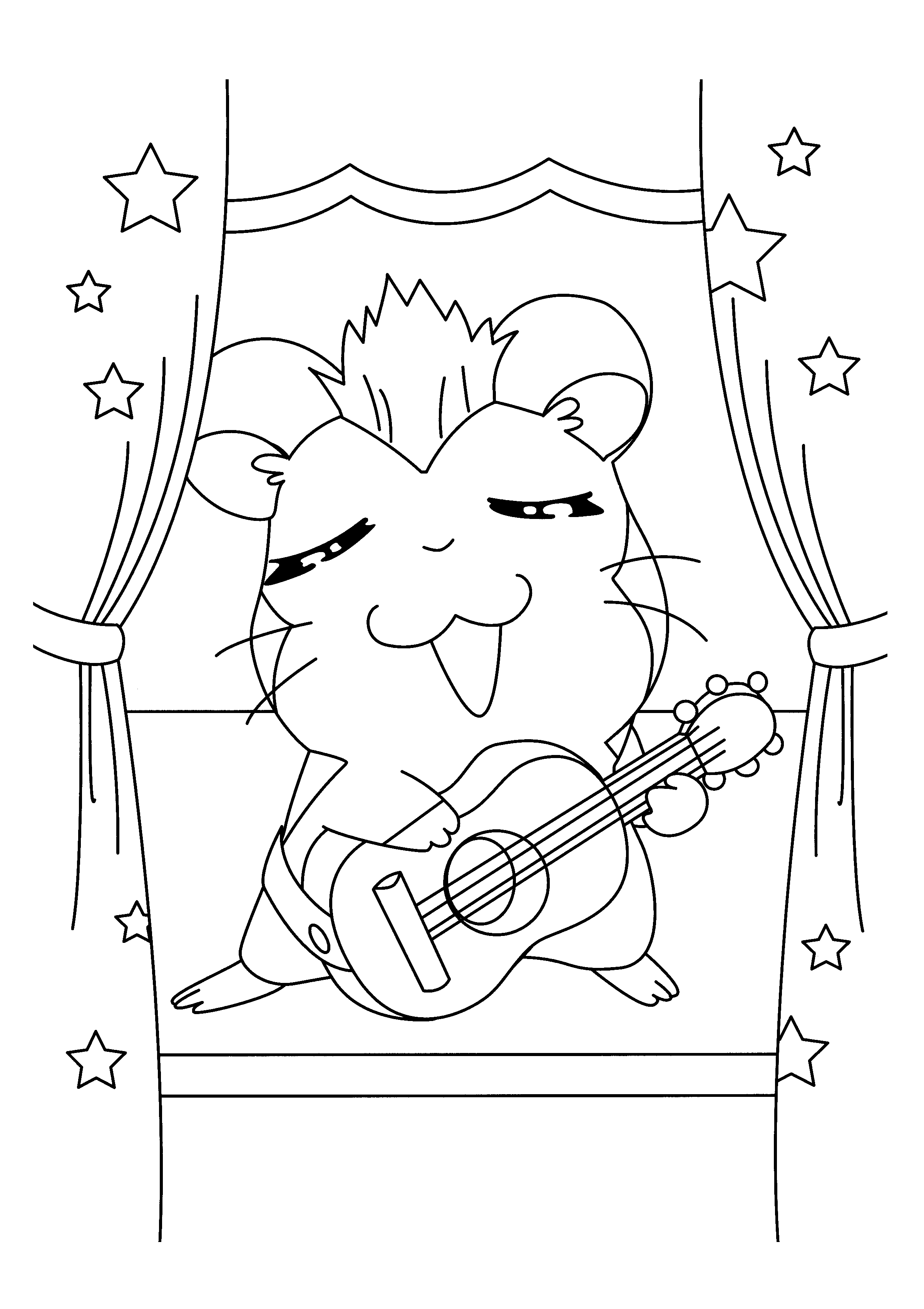 Coloring page: Hamtaro (Cartoons) #40144 - Free Printable Coloring Pages