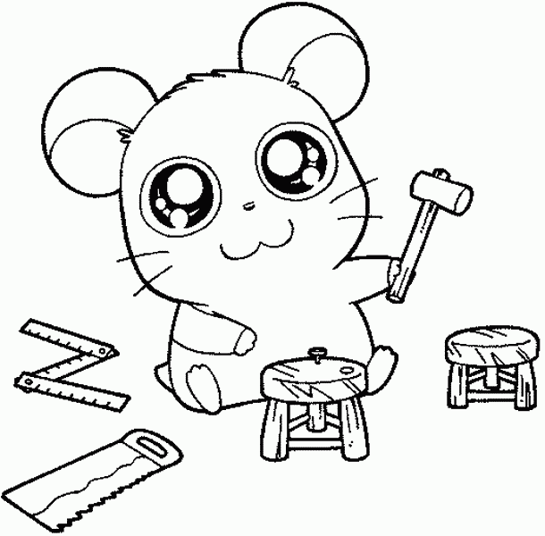 Coloring page: Hamtaro (Cartoons) #40146 - Free Printable Coloring Pages