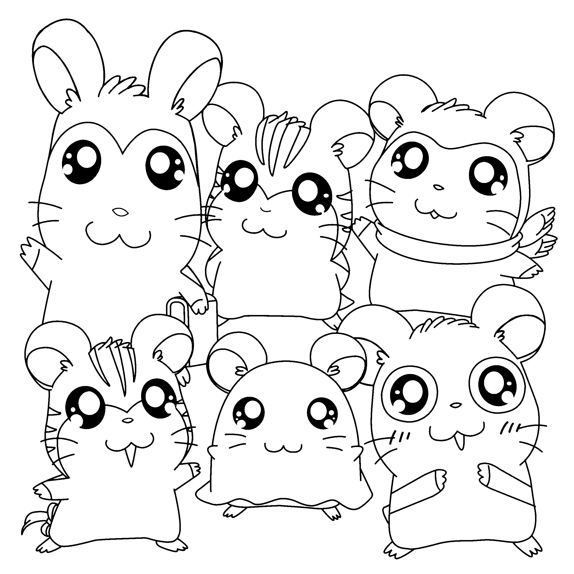Coloring page: Hamtaro (Cartoons) #40149 - Free Printable Coloring Pages