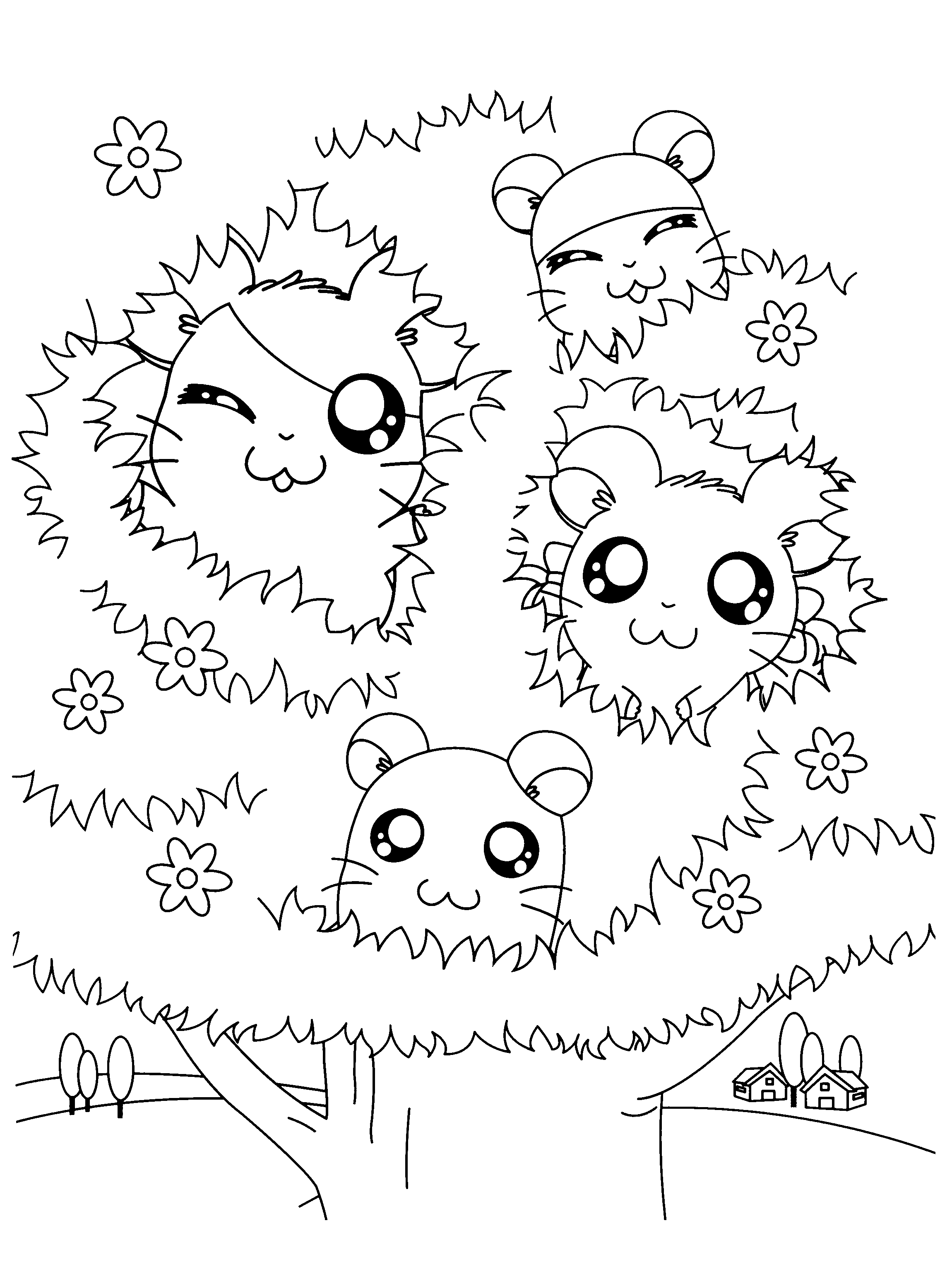 Coloring page: Hamtaro (Cartoons) #40192 - Free Printable Coloring Pages